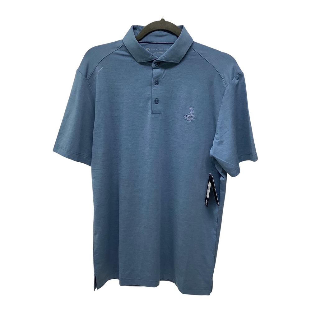 TravisMathew Mens Blue Pinehurst 1895 Performance Golf Polo Shirt Large NEW